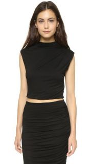 AIR by alice + olivia High Neck Draped Crop Top