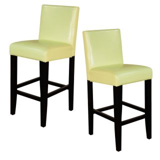 Villa Faux Leather Wax Green Counter Stools (Set of 2)  