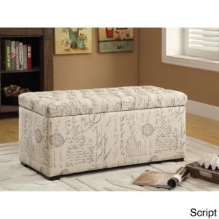 Ave Six Sahara Tufted Storage Bench with Easy care Fabric & Slam Proof
