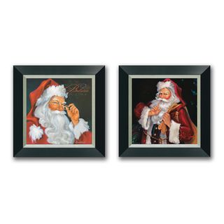 Susan Comish Christmas Holiday Santa Framed Print (Set of 2