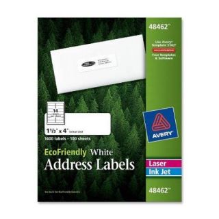 Avery Ecofriendly Name Badges   2.38" Width X 3.33" Length   400 / Box   Rectangle   8/sheet   Laser, Inkjet   White (45395)