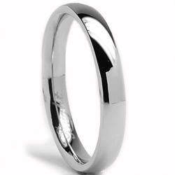 Oliveti Stainless Steel Classic Dome Wedding Band Ring (3 mm)