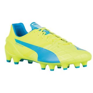 PUMA Evospeed 1.4 FG   Mens   Soccer   Shoes   Safety Yellow/Atomic Blue/White