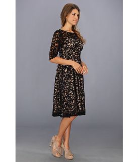 Adrianna Papell 3/4 Sleeve All Over Lace Dress
