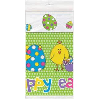 Plastic Bright Easter Table Cover, 84" x 54"