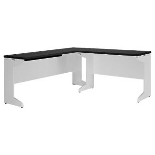 Pursuit L Shaped Desk Bundle   White/Gray