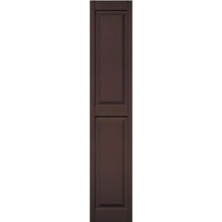 Builders Edge 15 in. x 75 in. Raised Panel Vinyl Exterior Shutters Pair in #009 Federal Brown 030140075009