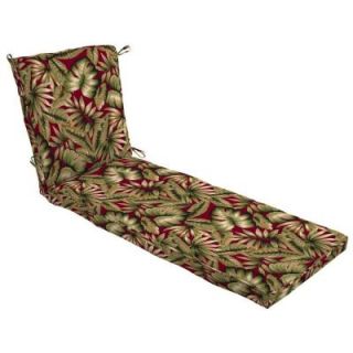 Hampton Bay Chili Tropical Welted Outdoor Chaise Lounge Cushion AB80273B 9D1
