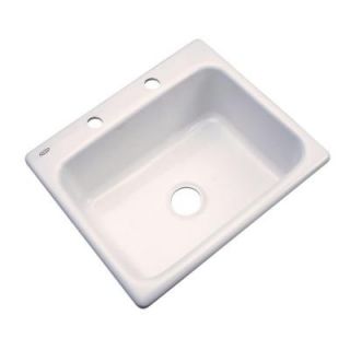 Thermocast Inverness Drop In Acrylic 25 in. 2 Hole Single Bowl Kitchen Sink in Bone 22201