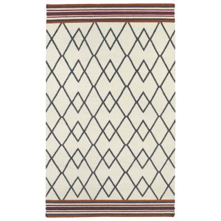 Flatweave TriBeCa Ziggy Grey Wool Rug (80 x 100)