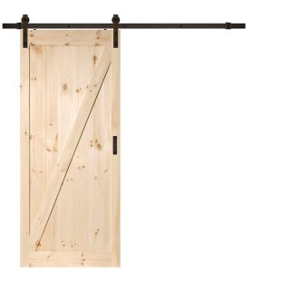 Brown Solid Core Z Frame Pine Barn Interior Door (Common 36 in x 84 in; Actual 36 in x 84 in)