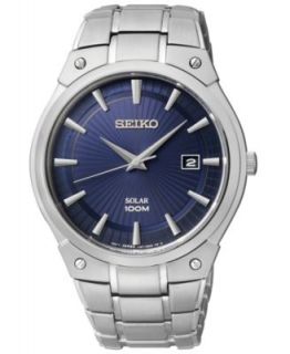Seiko Watch, Mens Solar Two Tone Stainless Steel Bracelet 36mm SNE047