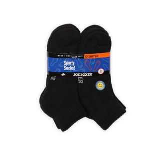 Joe Boxer Men’s Socks Quarter Sporty Cotton Blend Black   Clothing