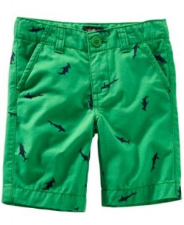 Osh Kosh Toddler Boys Green Shark Print Shorts