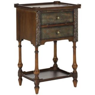 Safavieh Marge Birch and Iron Night Table in Dark Brown