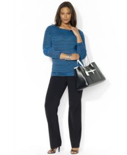 Lauren Ralph Lauren Plus Size Long Sleeve Striped Top