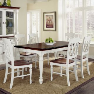 Home Styles Monarch White/Oak Dining Set with Rectangular Dining Table