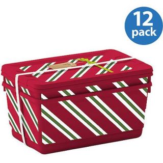 Urbin XS 2 Pack Holiday Storage Container, Diagonal Stripe, Set of 6