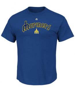 Majestic Mens Seattle Mariners Coop Legacy Wordmark T Shirt   Sports