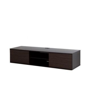 South Shore Furniture Agora 30 Disc Capacity 56 in. W Wall Mounted Media Console in Chocolate and Zebrano 9028676