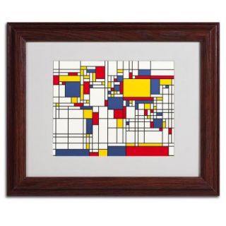 Trademark Fine Art 11 in. x 14 in. Mondrian World Map Matted Framed Art MT0022 W1114MF