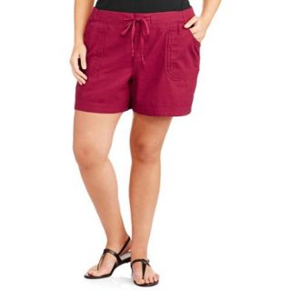 Faded Glory Women's Plus Size Casual Linen Shorts