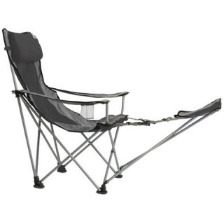Travel Chair with Footrest   Gray/ Black