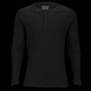 Levis 300 Series Rib Long Sleeve Henley   Mens   Casual   Clothing   Black