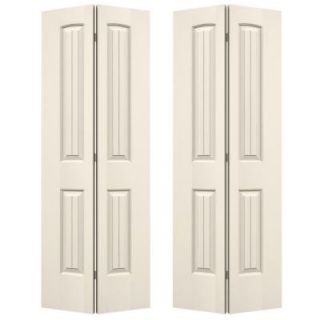 JELD WEN 72 in. x 80 in. Smooth 2 Panel Plank Arch Top Hollow Core Molded Interior Closet Bi fold Door THDJW160500124