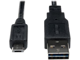 Tripp Lite UR050 001 24G 1 ft. Black Universal Reversible USB 2.0 Hi Speed Cable, 28/24AWG (Reversible A to 5Pin Micro B M/M)
