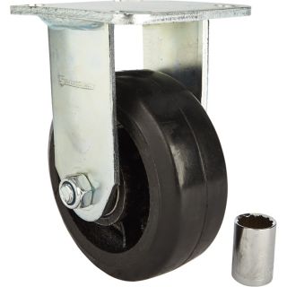 Strongway 5in. Heavy-Duty Rigid Rubber Caster — 600-Lb. Capacity  500   999 Lbs.