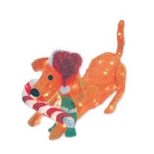 Brite Star 30 3D Snowy Soft Puppy Dog with Candy Cane, 105L