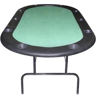 Trademark Poker  84 inch Texas Holdem Green Felt Poker Table