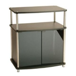 Convenience Concepts Designs2Go TV Stand with Black Glass Cabinets in Black 151056