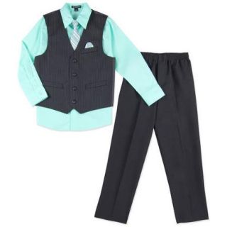 George Boys' Deco Pinstripe Dress Vest Set