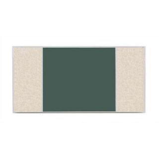 Marsh Crest Line XL Series H Configuration Antique White Magnetic Bulletin Board and Chalkboard