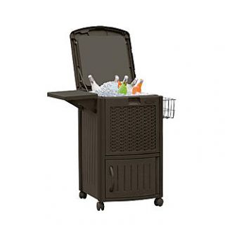 Suncast Resin Wicker Cooler with Cabinet