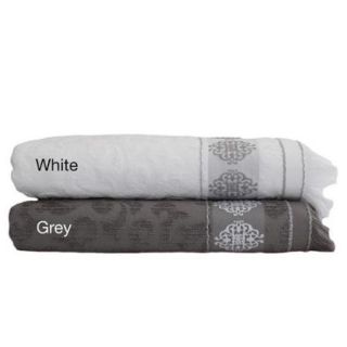 Authentic Hotel and Spa Jacquard Embroidered Medallion Turkish Cotton Bath Sheet Grey