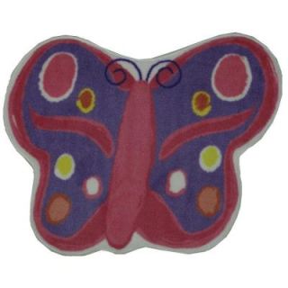 LA Rug Fun Time Shape Butterfly Multi Colored 35 in. x 39 in. Area Rug FTS 064 3539