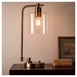 Hudson Industrial Desk Lamp   Antique Brass (Includes CFL Bulb