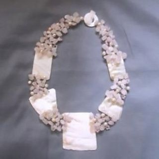 Mother of Pearl, Rose Quartz and Pearl Necklace (5 9 mm) (Philippines