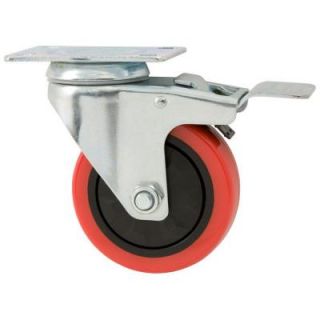 Everbilt 4 in. Polyurethane Caster with Brake 4120745EB