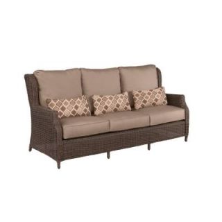 Brown Jordan Vineyard Patio Sofa with Sparrow Cushions and Empire Stonehenge Lumbar Pillows    CUSTOM M11097 S 4