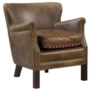 Cumbrae Top Grain Brown Leather Arm Chair   Christopher Knight Home