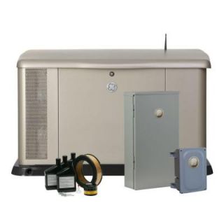 GE 20,000 Watt Air Cooled Home Generator System with Symphony II Whole House, 200 Amp Transfer Switch, Free Maintenance Kit 040503