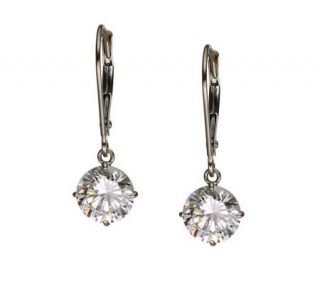 Diamonique 3.00 ct tw Round Lever Back Earrings , 14K Gold —