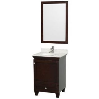 Wyndham Collection Acclaim 24 in. Vanity in Espresso with Marble Vanity Top in Carrara White and Under Mounted Sink DISCONTINUED WCV800024ESCW