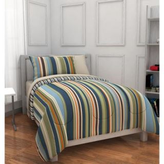 Mainstays Kids Rally Stripe Bed in a Bag Bedding Set