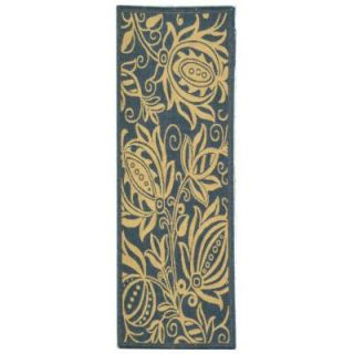 Safavieh Courtyard Blue/Natural 2 ft. 3 in. x 12 ft. Runner CY2961 3103 212