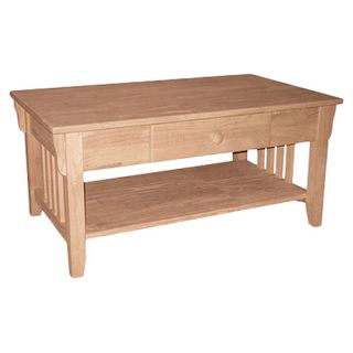 International Concepts Mission Coffee Table with Drawer
